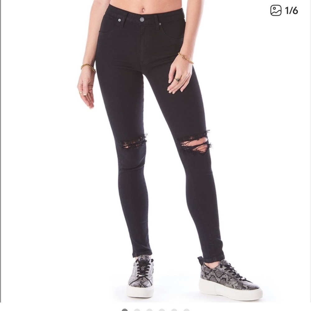 NWOTS LF Carmar Denim Black Ripped Robin Jeans 24